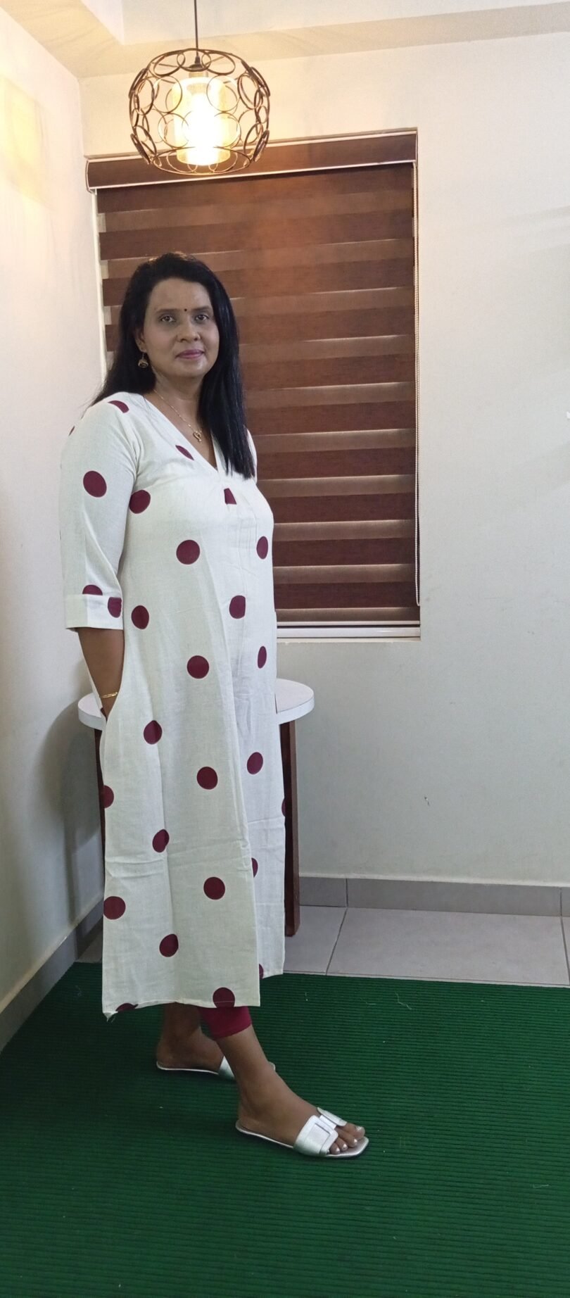 V NECK PRINTED ALINE COTTON- SAL101 - Image 4