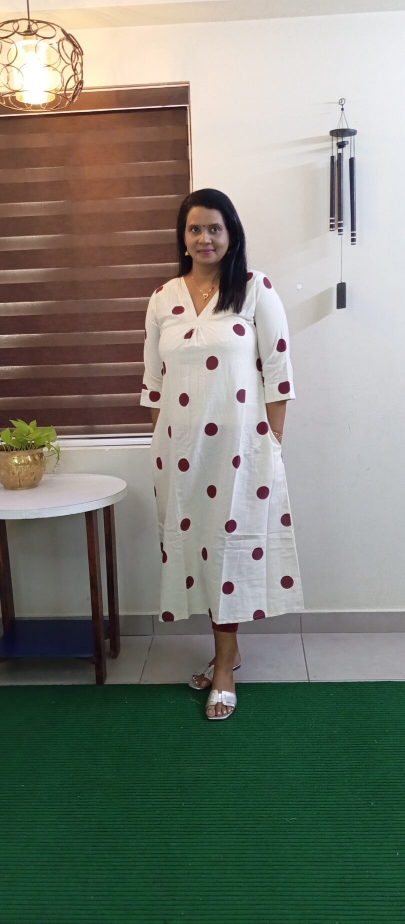 V NECK PRINTED ALINE COTTON- SAL101 - Image 3