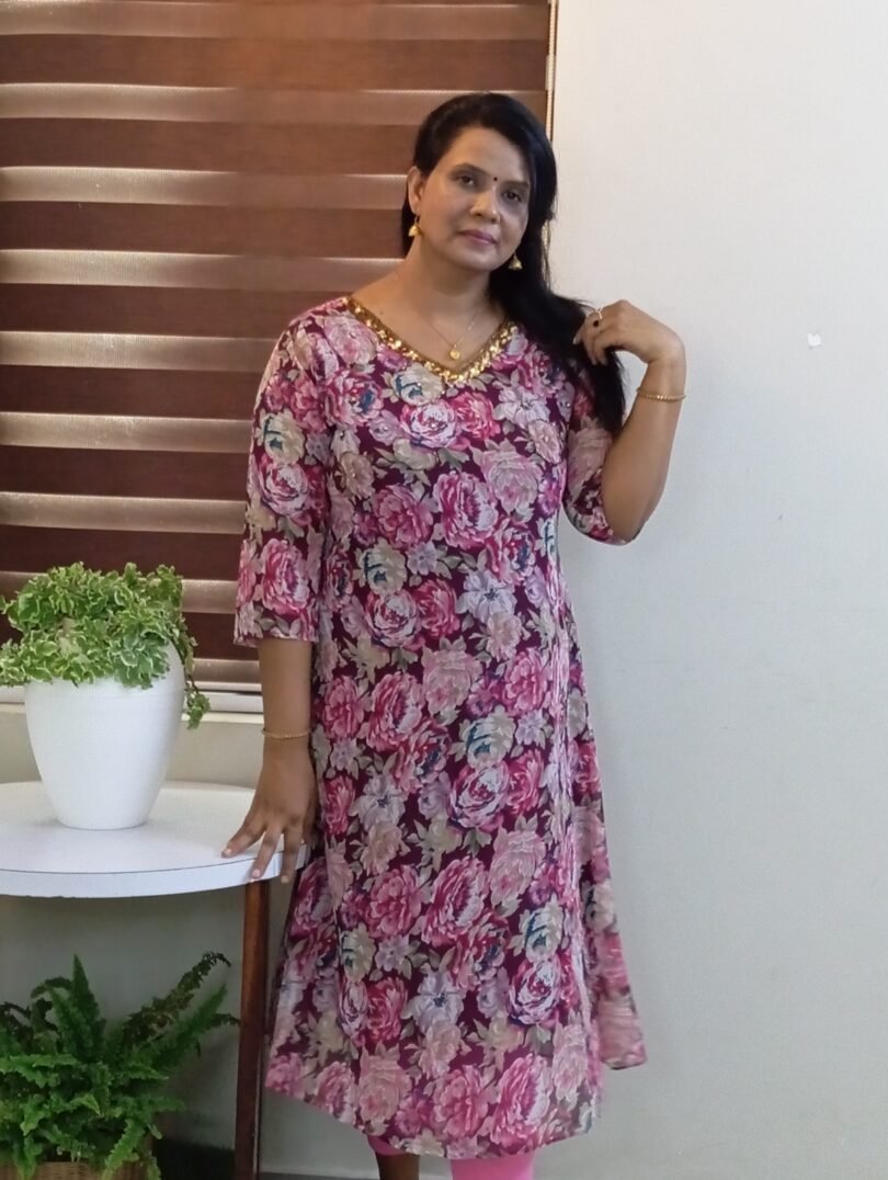 TRENDING GEORGETTE ALINE KURTIS - SAL108 - Image 4