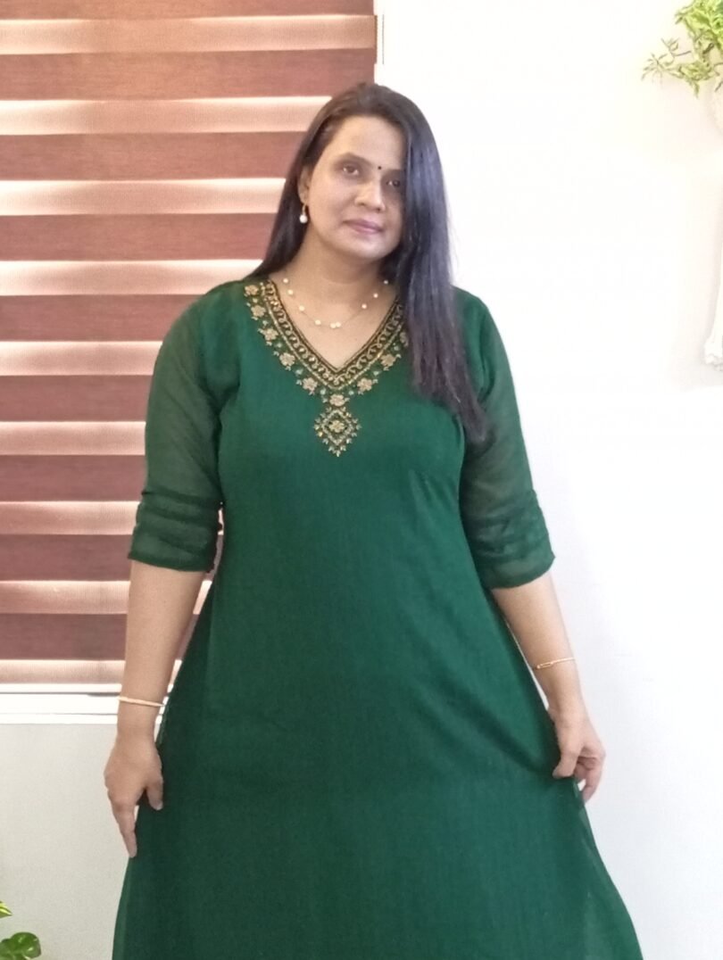 ZARI GEORGETTE GREEN- SAL014