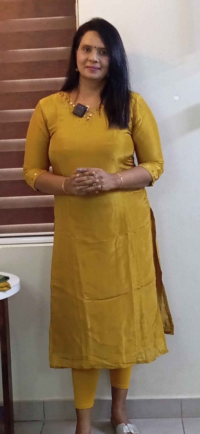 TISSUE SILK YELLOW KURTIS- SAL110 - Image 2