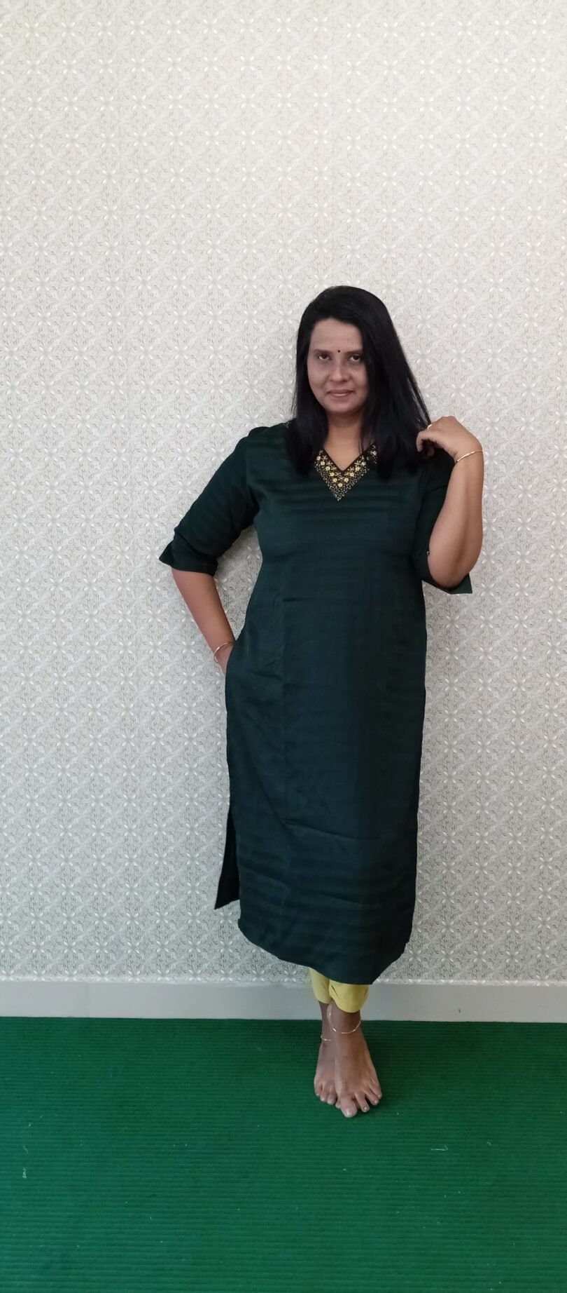 BOTTLE GREEN V-NECK HEAVY WORK- SAL002 - Image 3