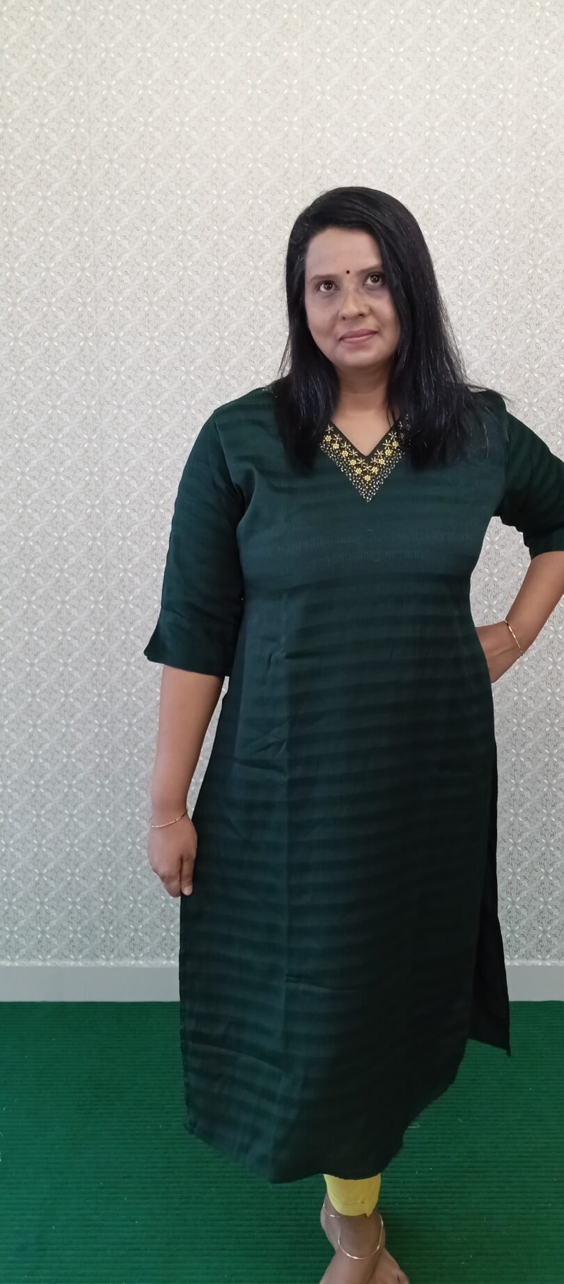 BOTTLE GREEN V-NECK HEAVY WORK- SAL002 - Image 4