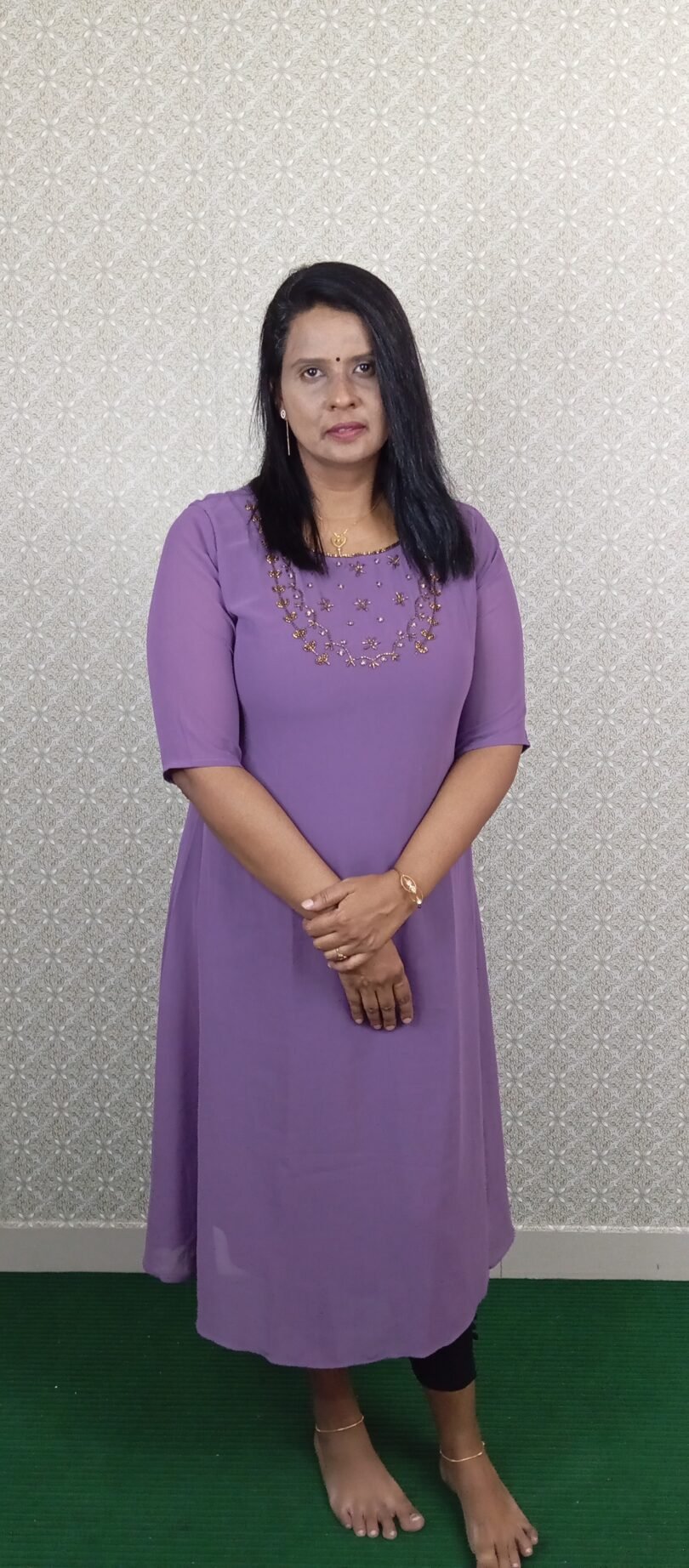GEORGETTE VIOLET HANDWORK- SAL205
