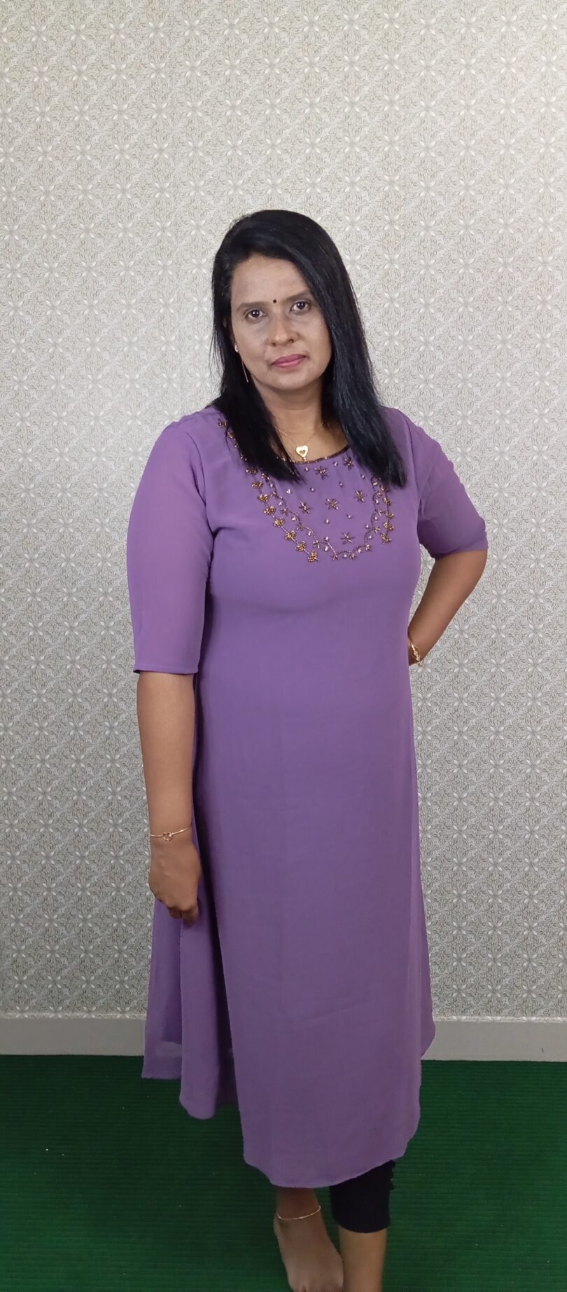 GEORGETTE VIOLET HANDWORK- SAL205 - Image 4