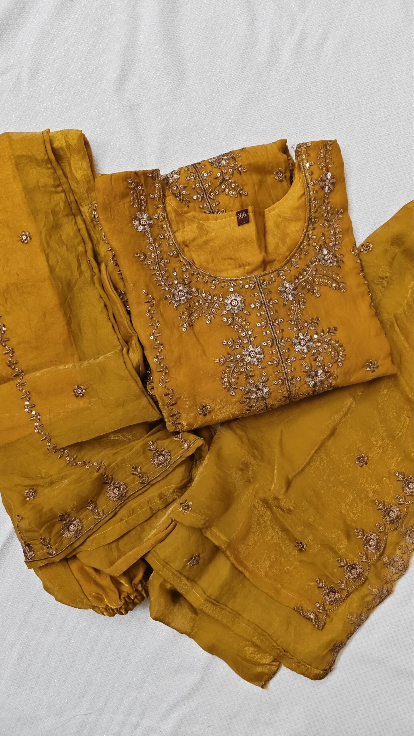 SHARARA SET TURMERIC YELLOW - SAL525 - Image 2