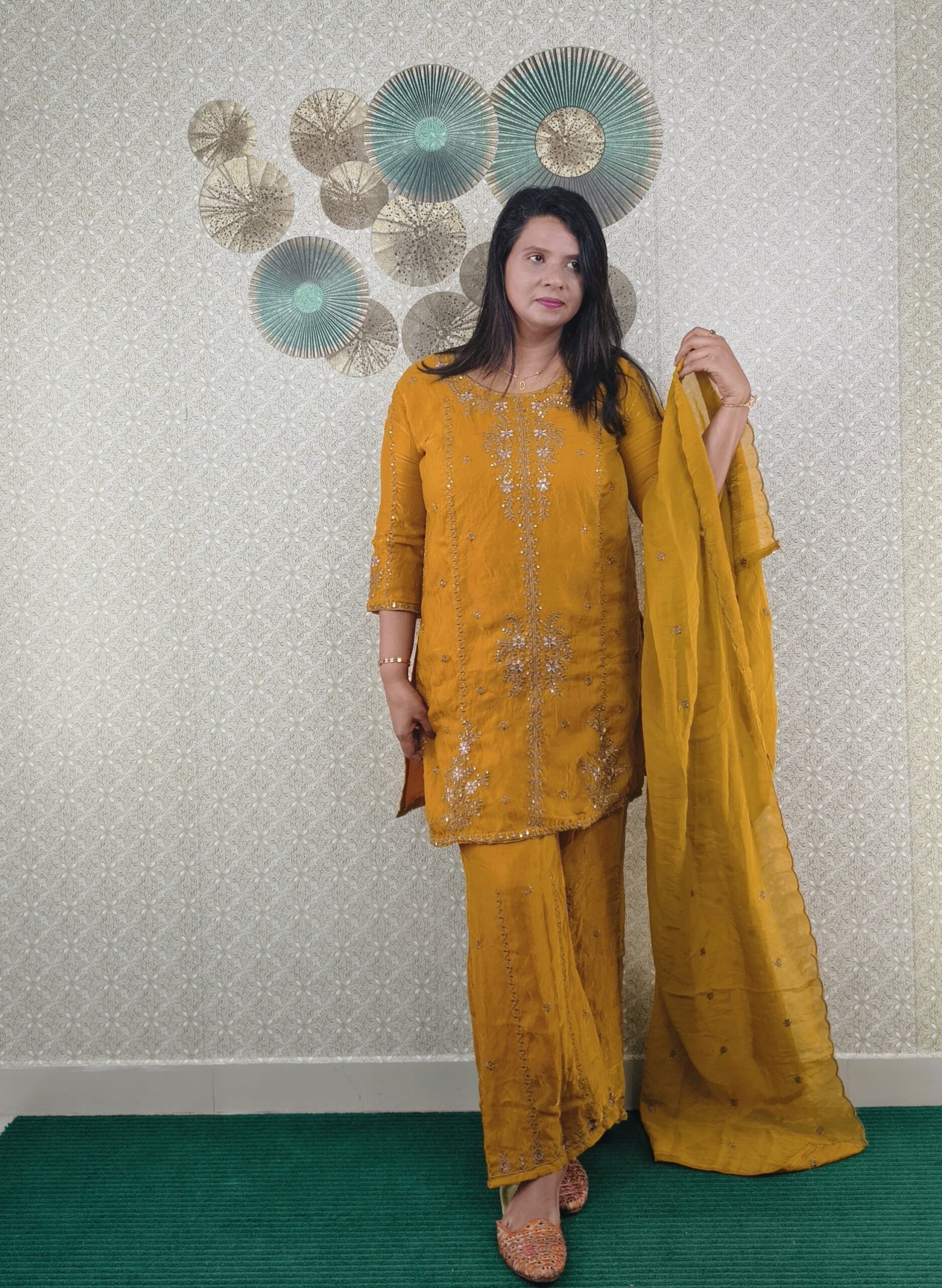 SHARARA SET TURMERIC YELLOW - SAL525