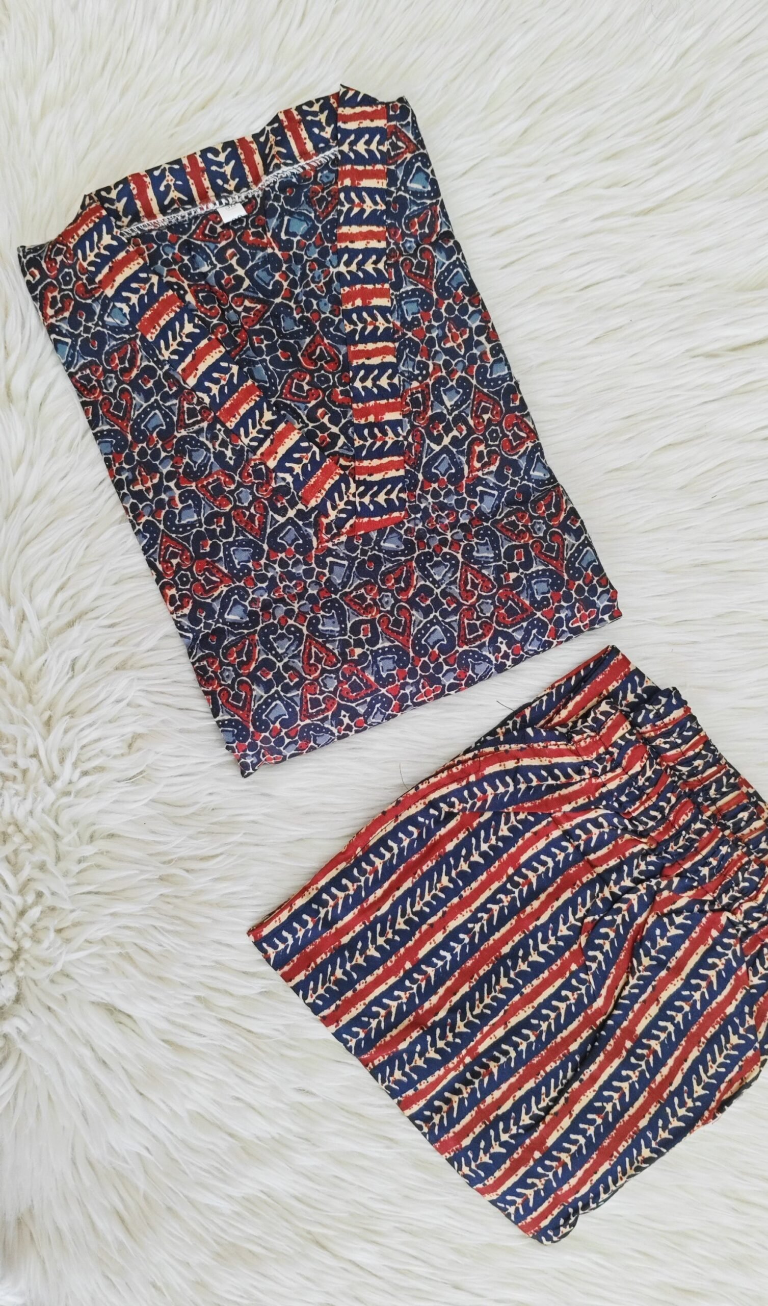 COTTON SHORT CORD SET AJRAK PRINT - SAL535 - Image 2