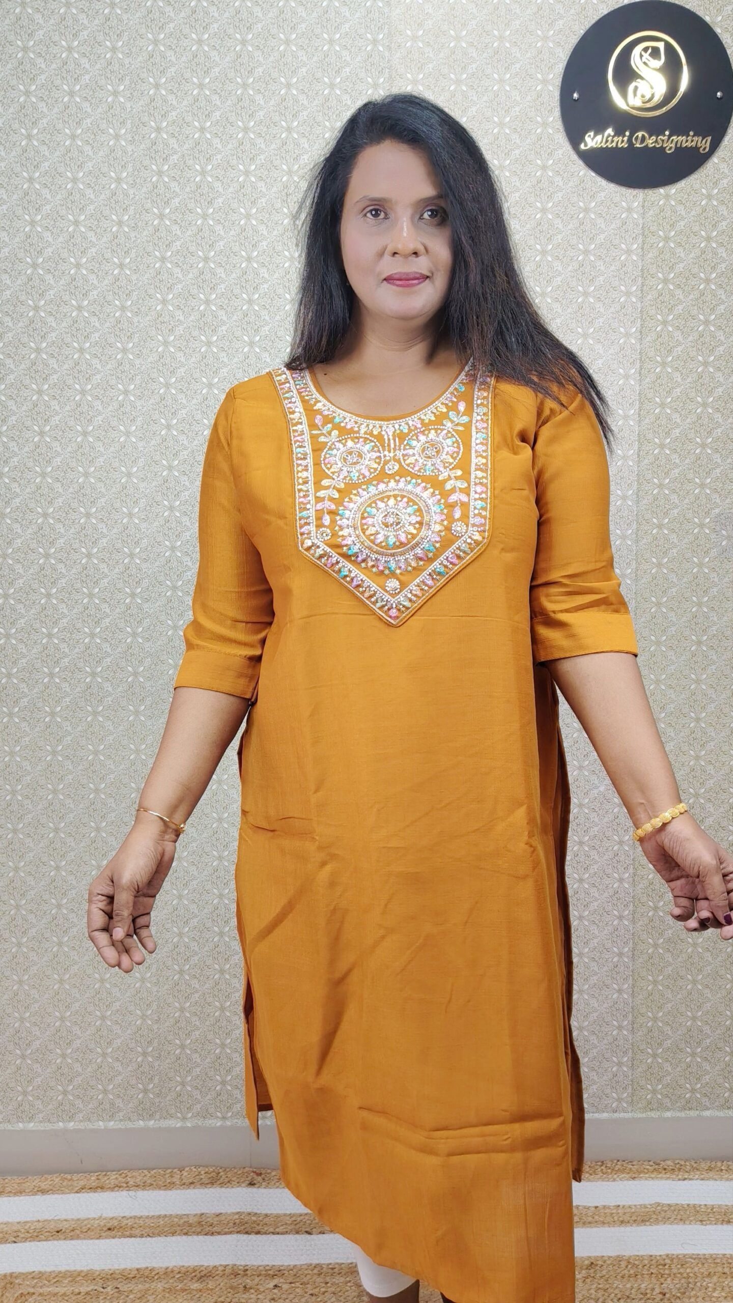 VETICAN FABRIC TURMERIC YELLOW KURTIS - SAL530