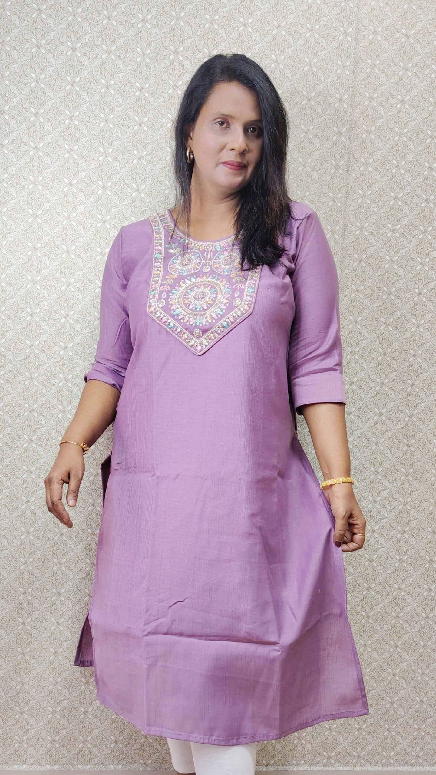 VETICAN FABRIC LAVENDER KURTIS - SAL529 - Image 3