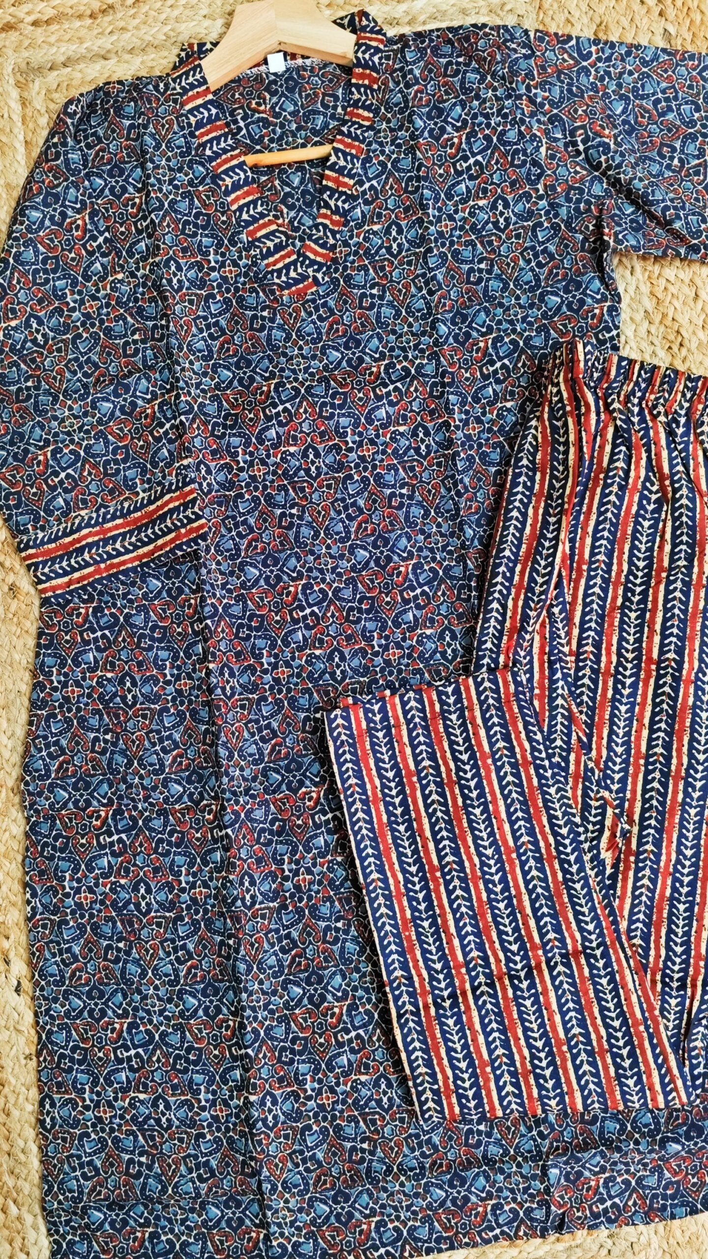 COTTON SHORT CORD SET AJRAK PRINT - SAL535