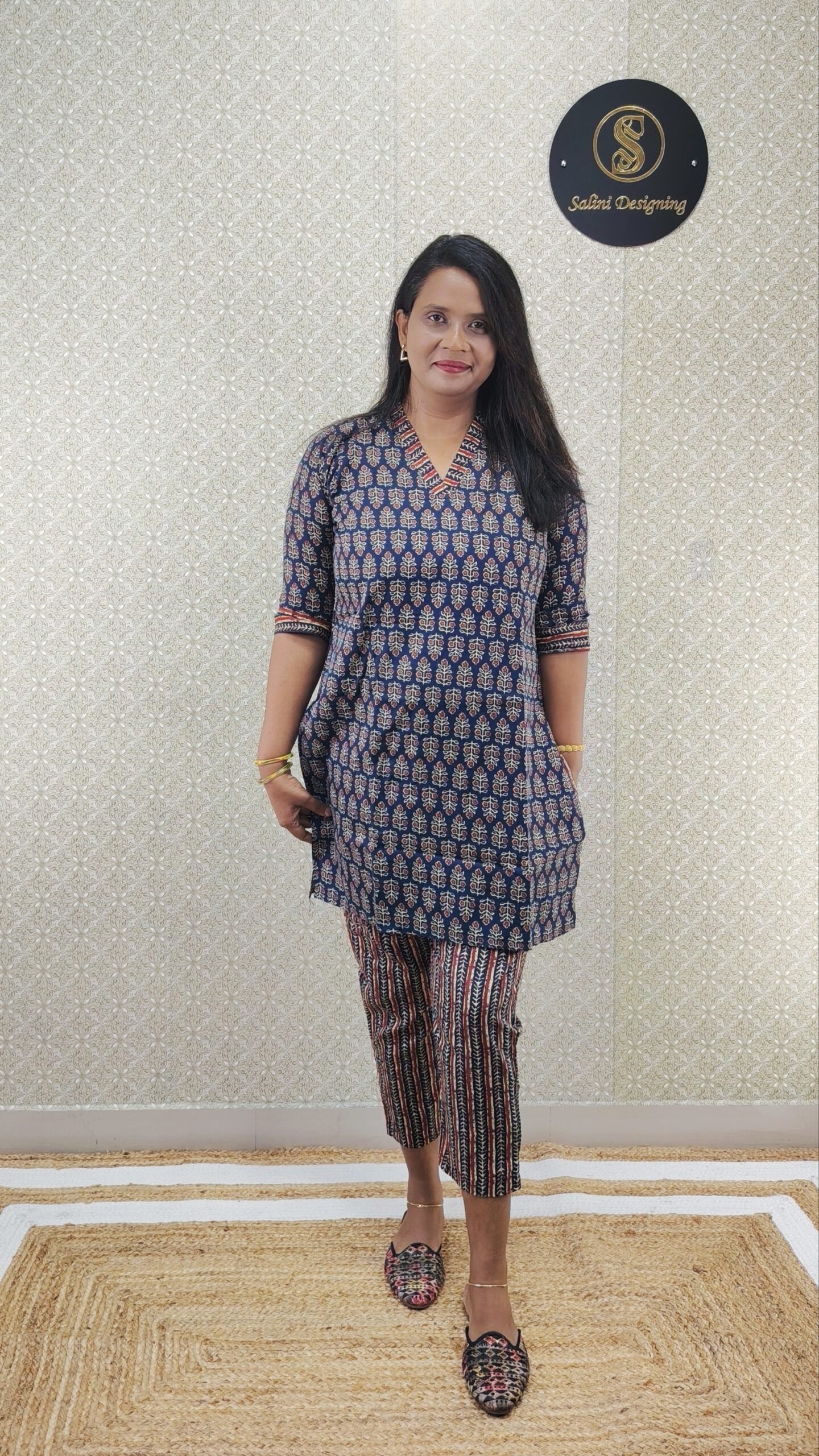 COTTON SHORT CORD SET AJRAK PRINT - SAL535 - Image 3