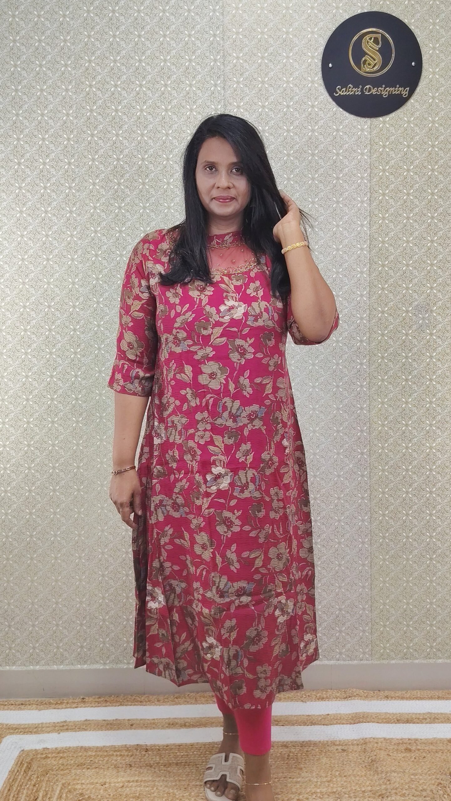 JEWEL NECK ALINE KURTIS - SAL522