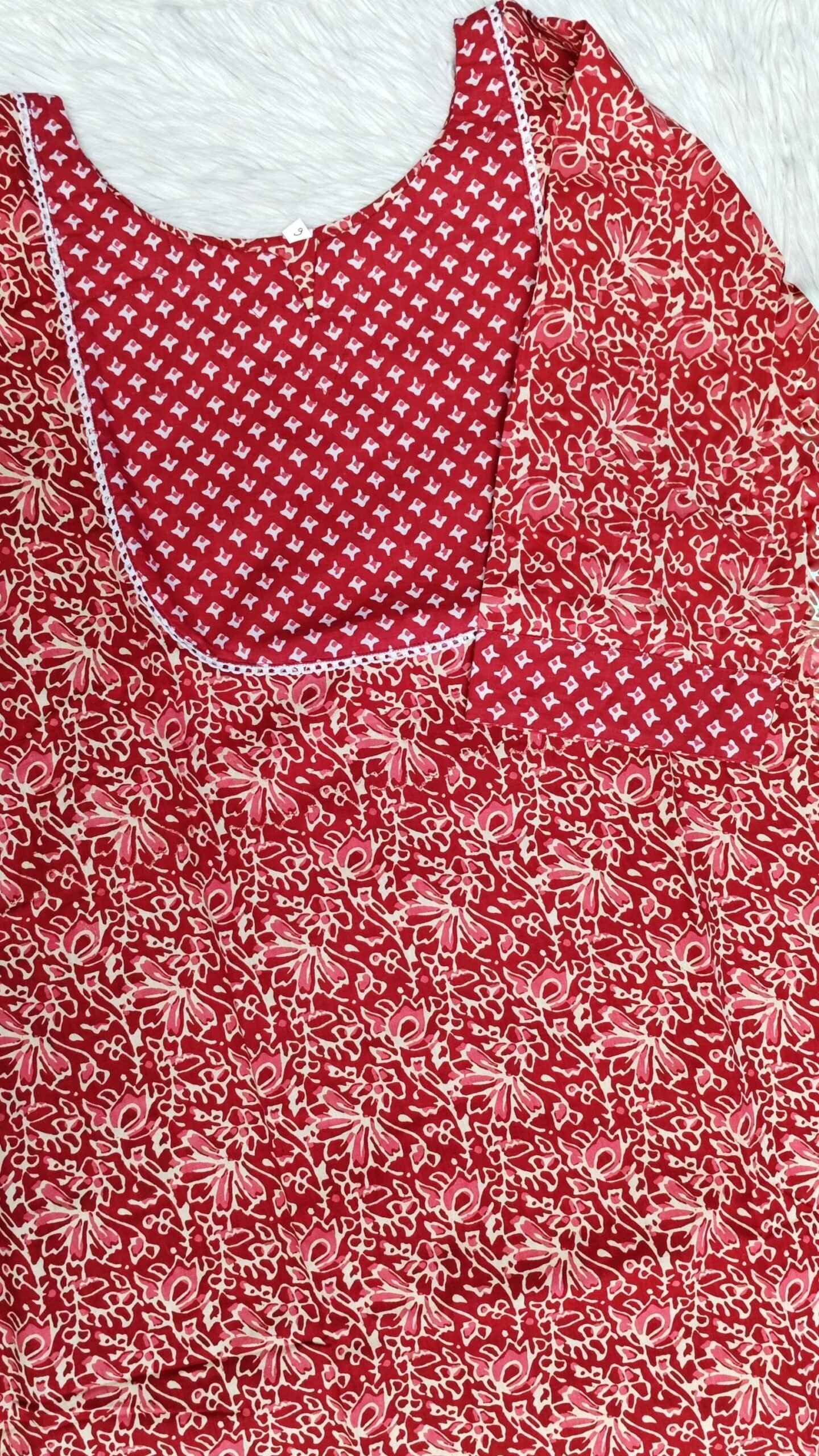 RED - COTTON TWO PIECE SET- SAL552 - Image 2