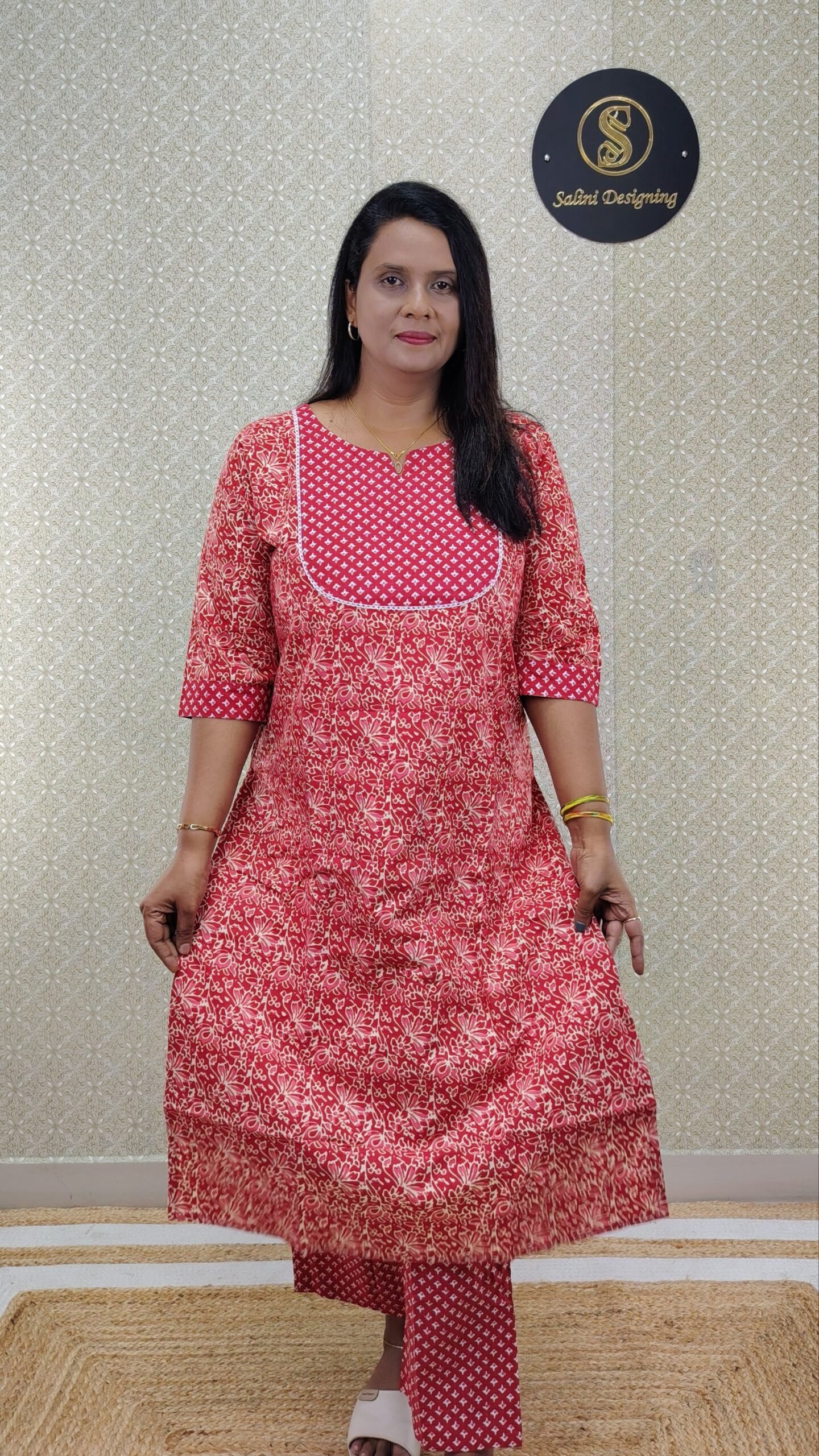 RED - COTTON TWO PIECE SET- SAL552