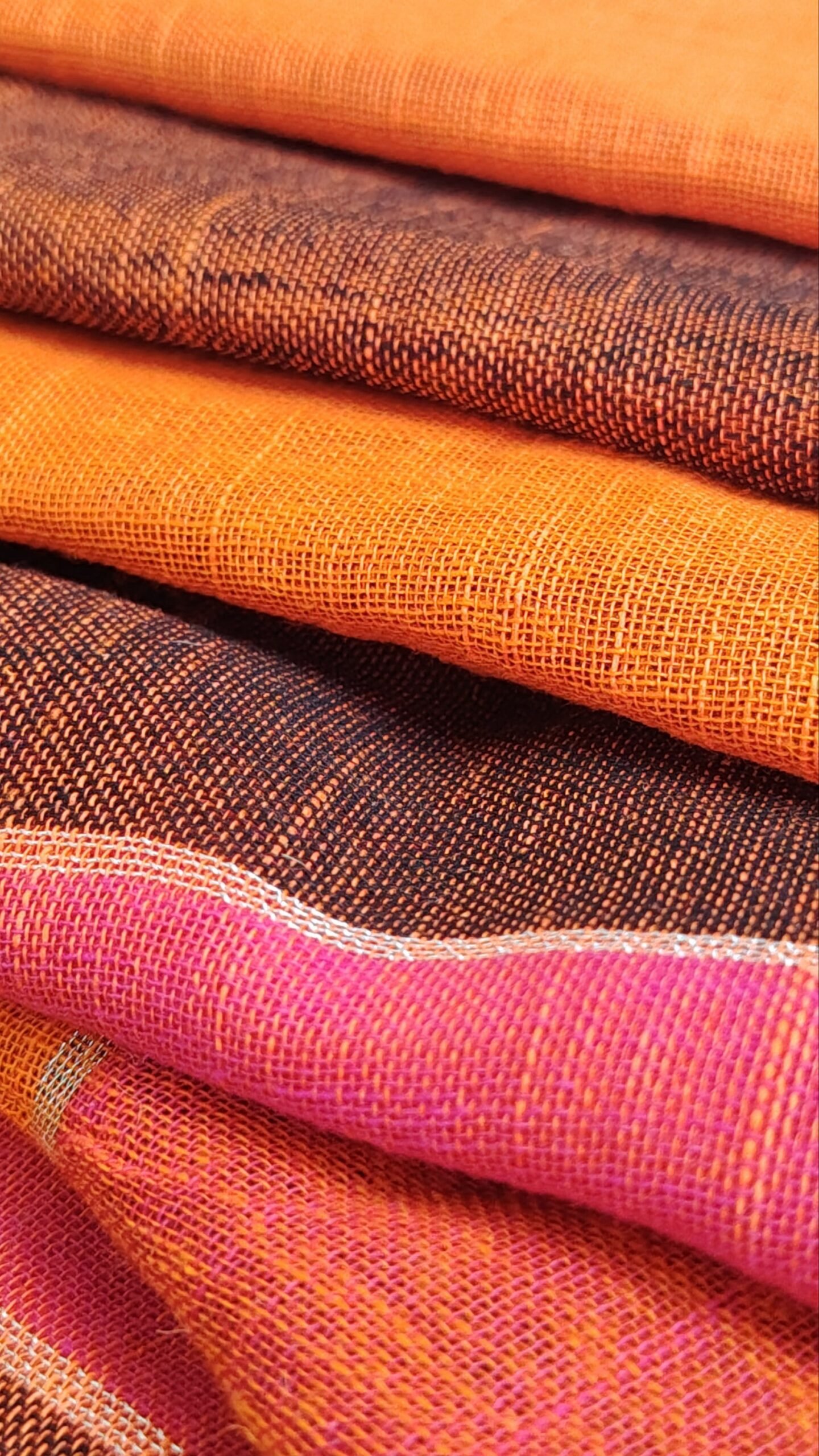 LINEN COTTON SAREE WITH TASSELS - SAL559 - Image 3