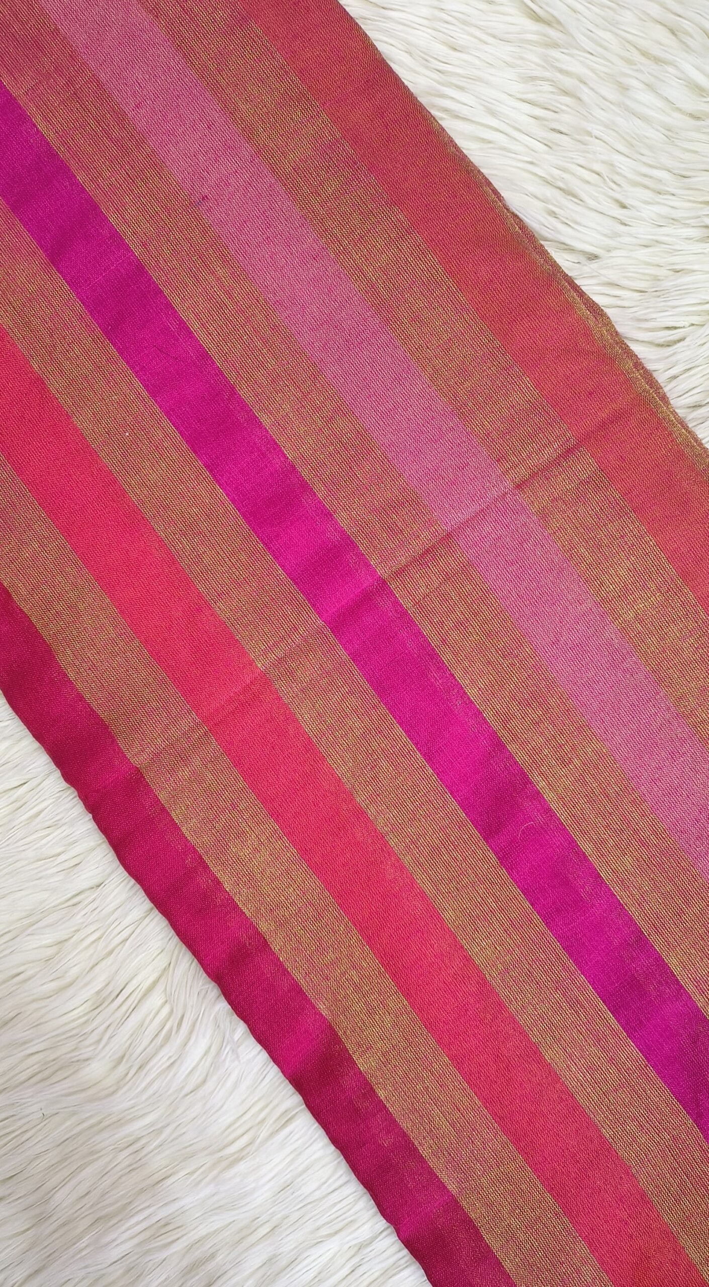 TISSUE COTTON SAREE WITH MULTI COLOUR TASSELS - SAL583 - Image 3
