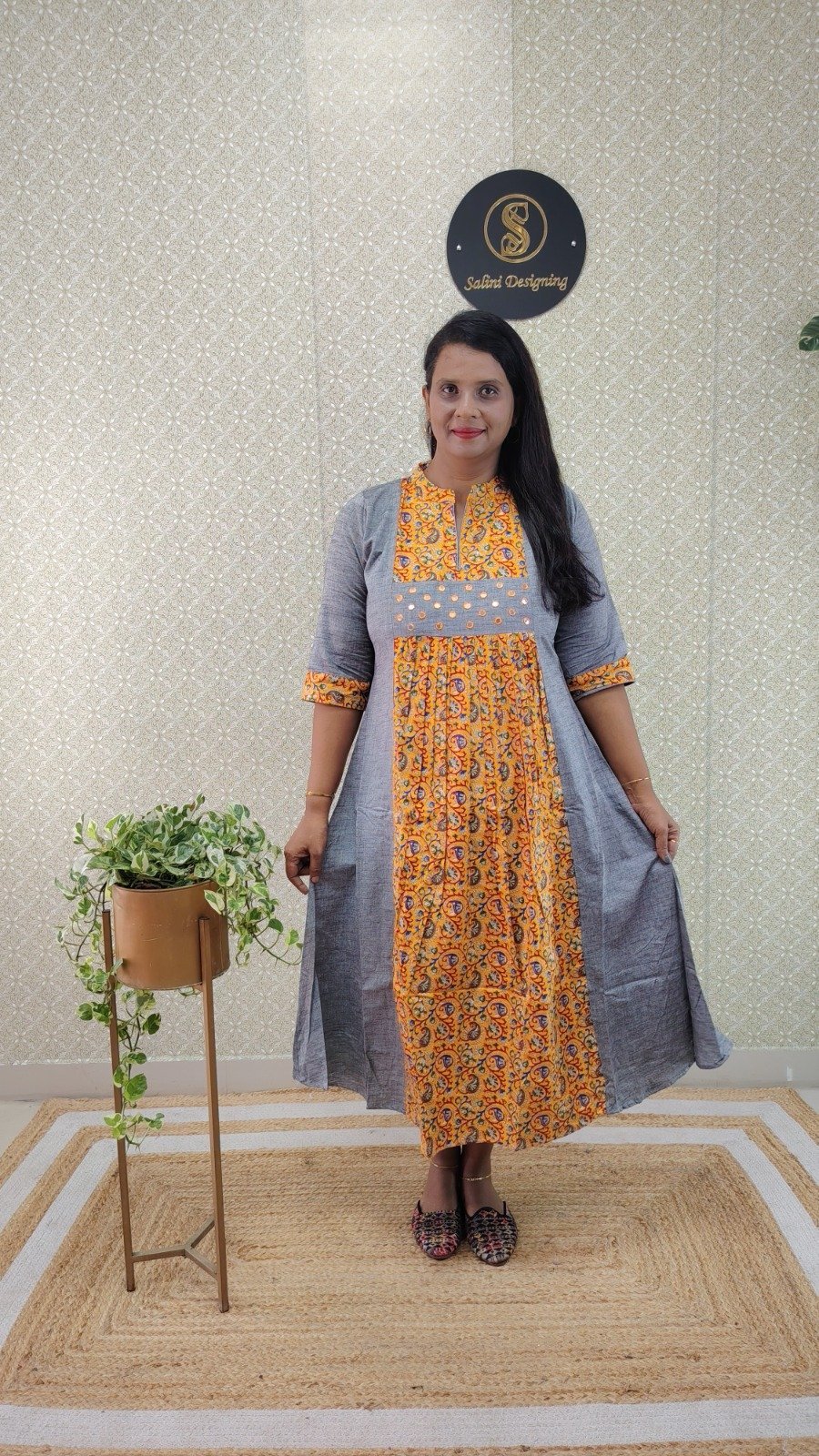 COTTON KALANKARI PATCH WORK KURTI - SAL626