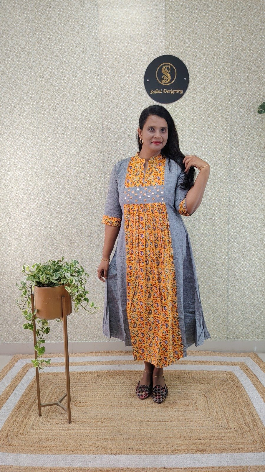COTTON KALANKARI PATCH WORK KURTI - SAL626 - Image 3